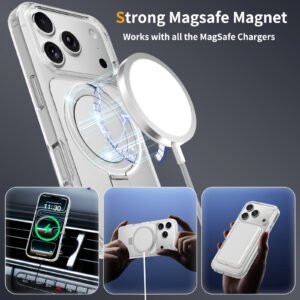 iPhone 17 Pro (also applicable to 18 Pro) Silver Shield Transparent Racket Stand - Image 2