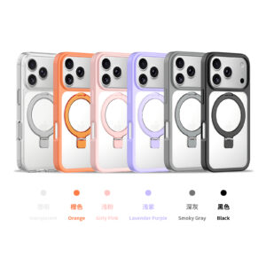 iPhone 17 Pro (also applicable to 18 Pro) Silver Shield Transparent Racket Stand