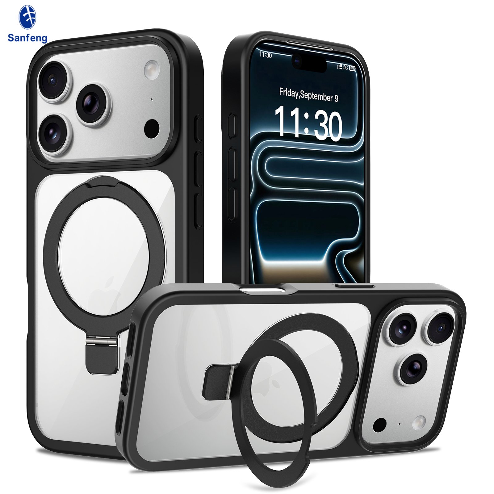 iPhone 17 Pro (also applicable to 18 Pro) Silver Shield Transparent Racket Stand - Image 21