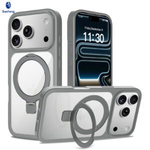 iPhone 17 Pro (also applicable to 18 Pro) Silver Shield Transparent Racket Stand - Image 20