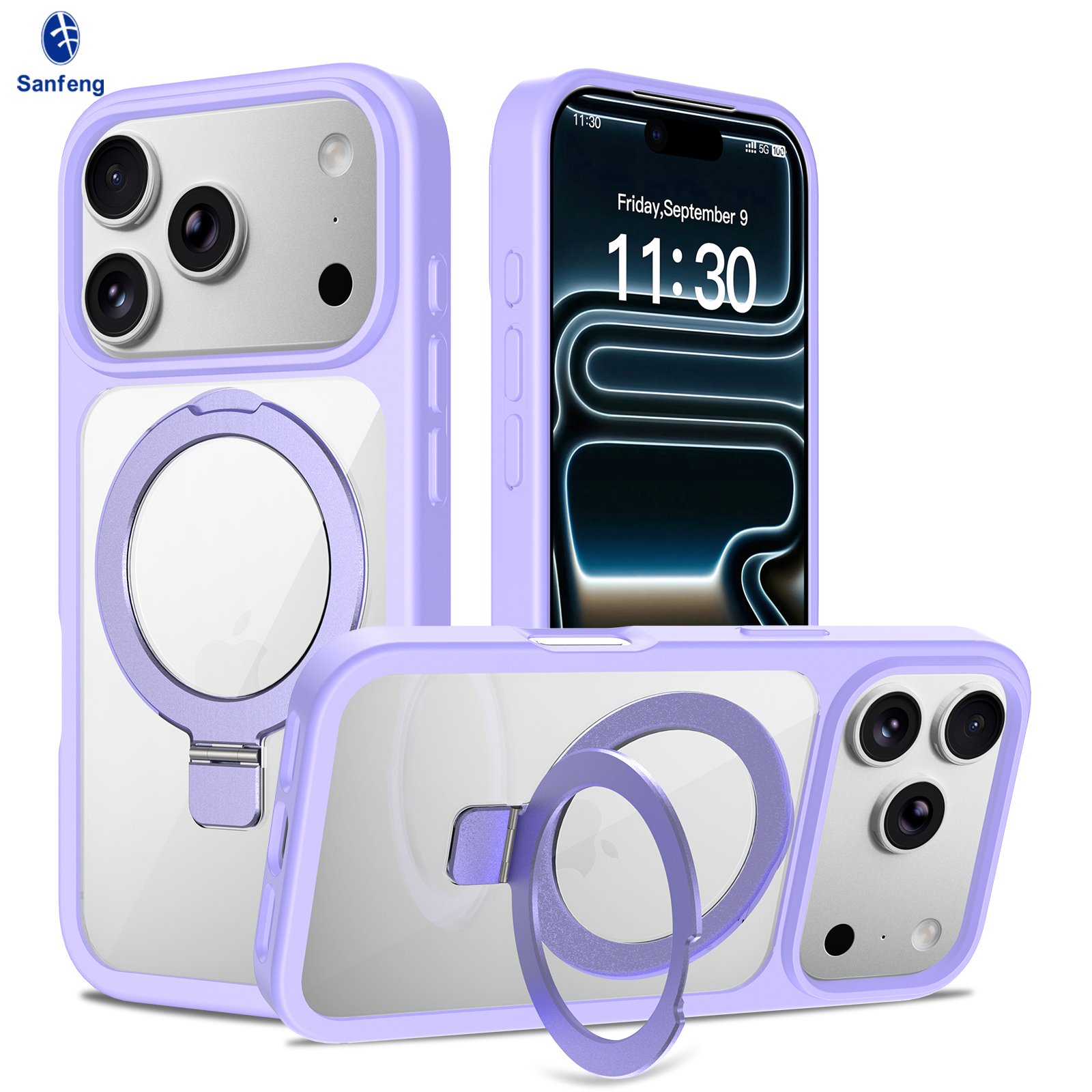 iPhone 17 Pro (also applicable to 18 Pro) Silver Shield Transparent Racket Stand - Image 19
