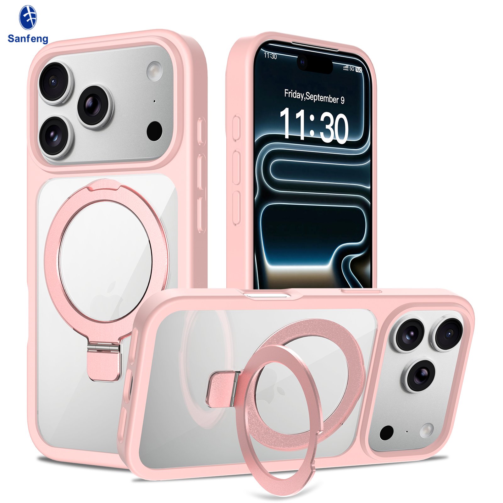 iPhone 17 Pro (also applicable to 18 Pro) Silver Shield Transparent Racket Stand - Image 18