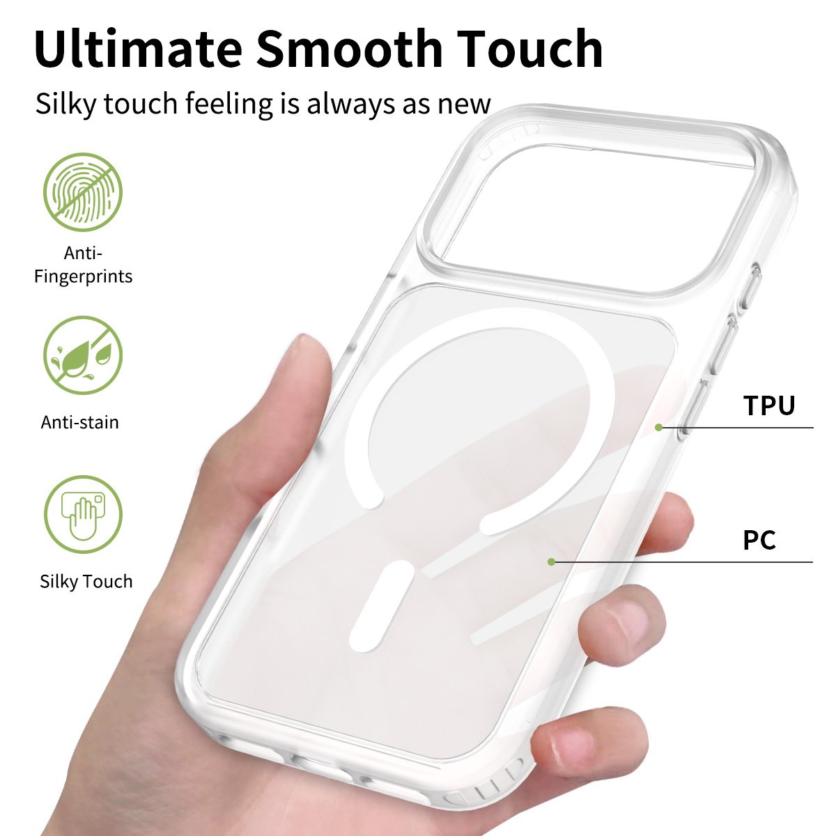 iPhone 17 Pro - Silver Shield Touch-Skin Fusion (Magnetic Attachment) - Image 14