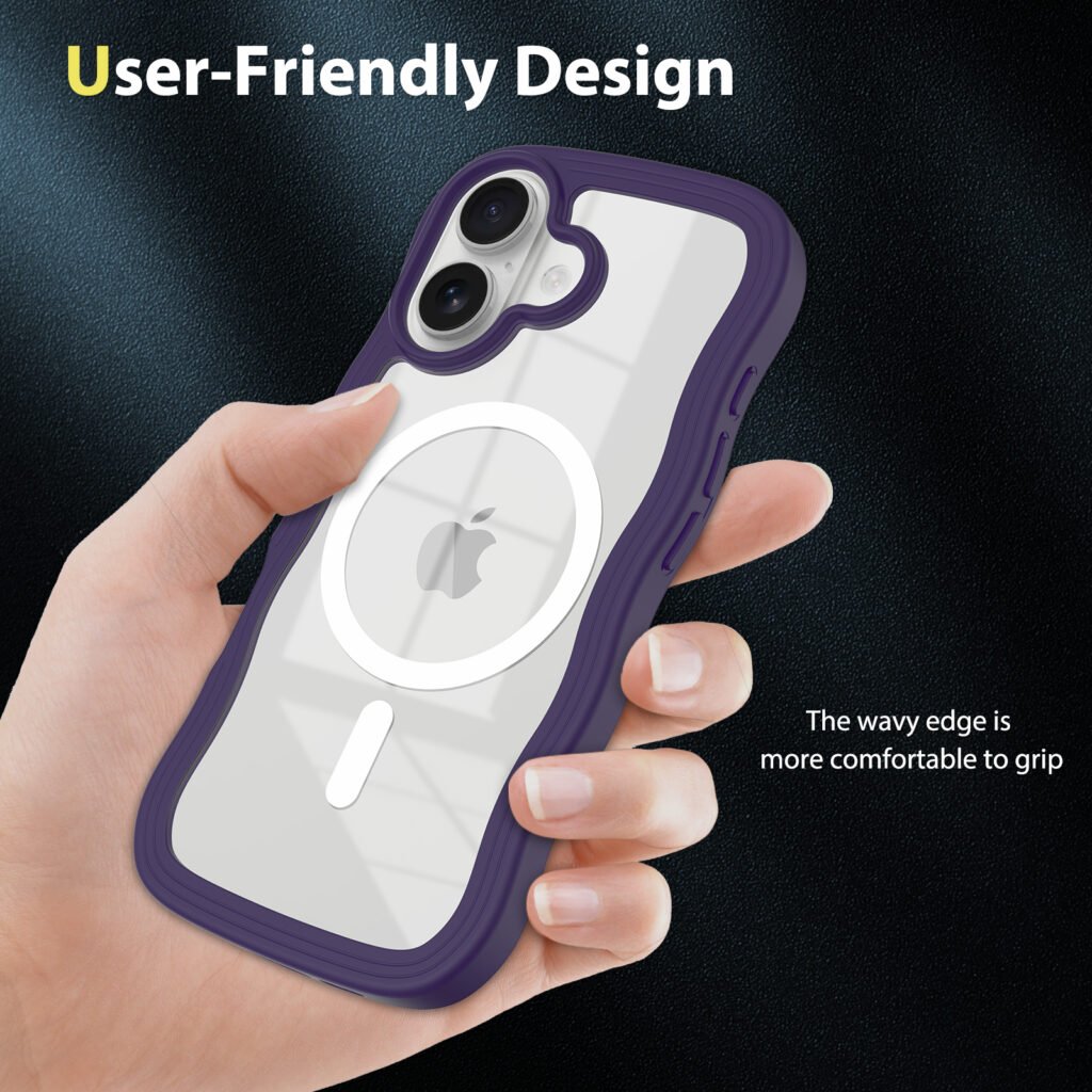 iPhone 17 Wave Pattern Transparent One-Sided (Magnetic Attachment)