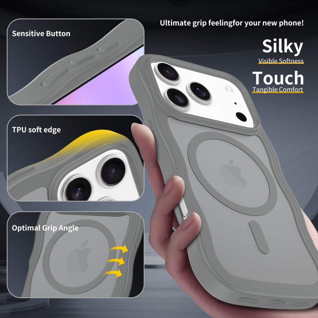 iPhone 17 Pro (18 Pro compatible) - Wave Pattern Skin-Sensing Dual Integration (Magnetic Attachment)