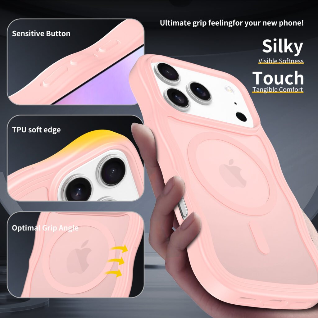 iPhone 17 Pro (18 Pro compatible) - Wave Pattern Skin-Sensing Dual Integration (Magnetic Attachment)