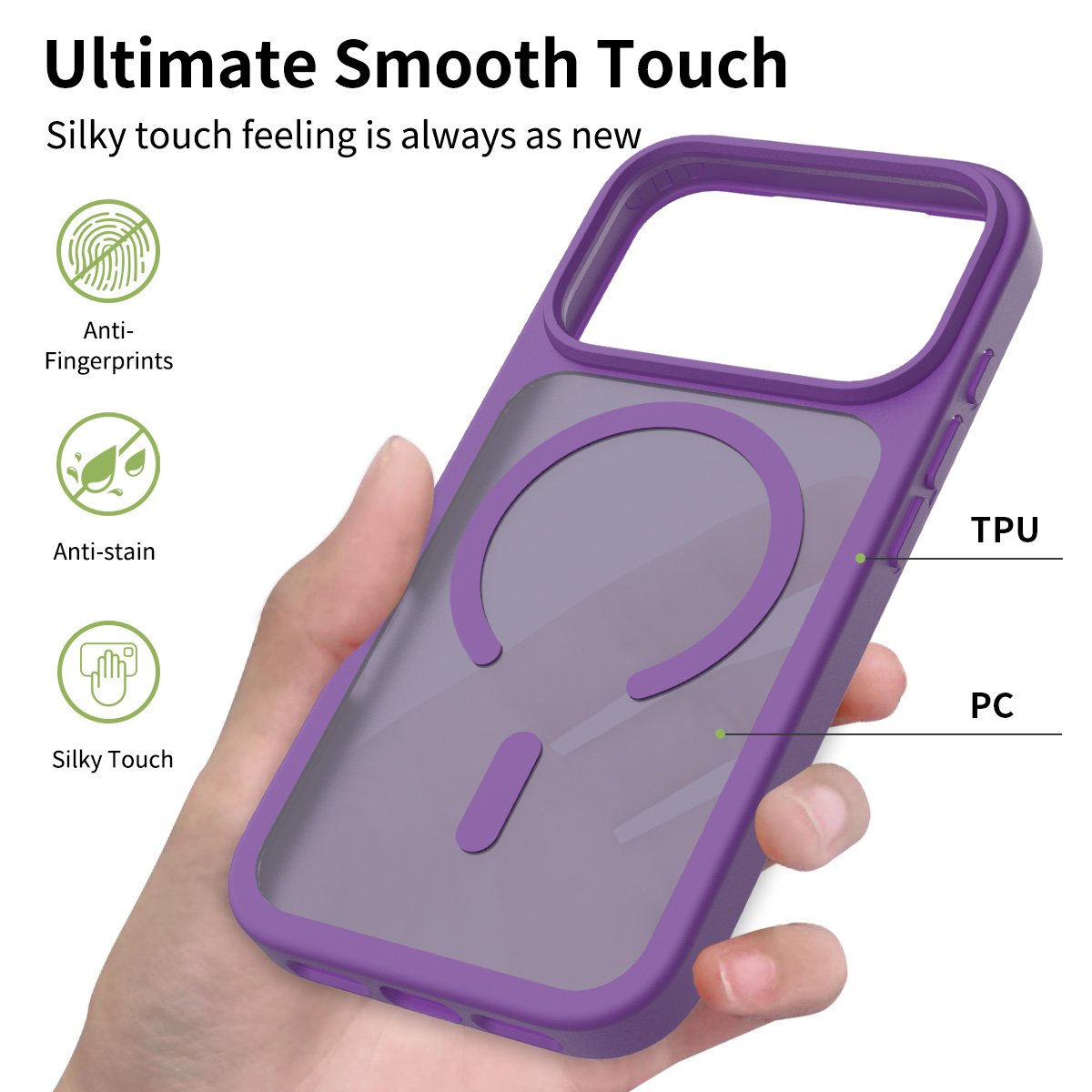 iPhone 17 Pro - Silver Shield Touch-Skin Fusion (Magnetic Attachment) - Image 22