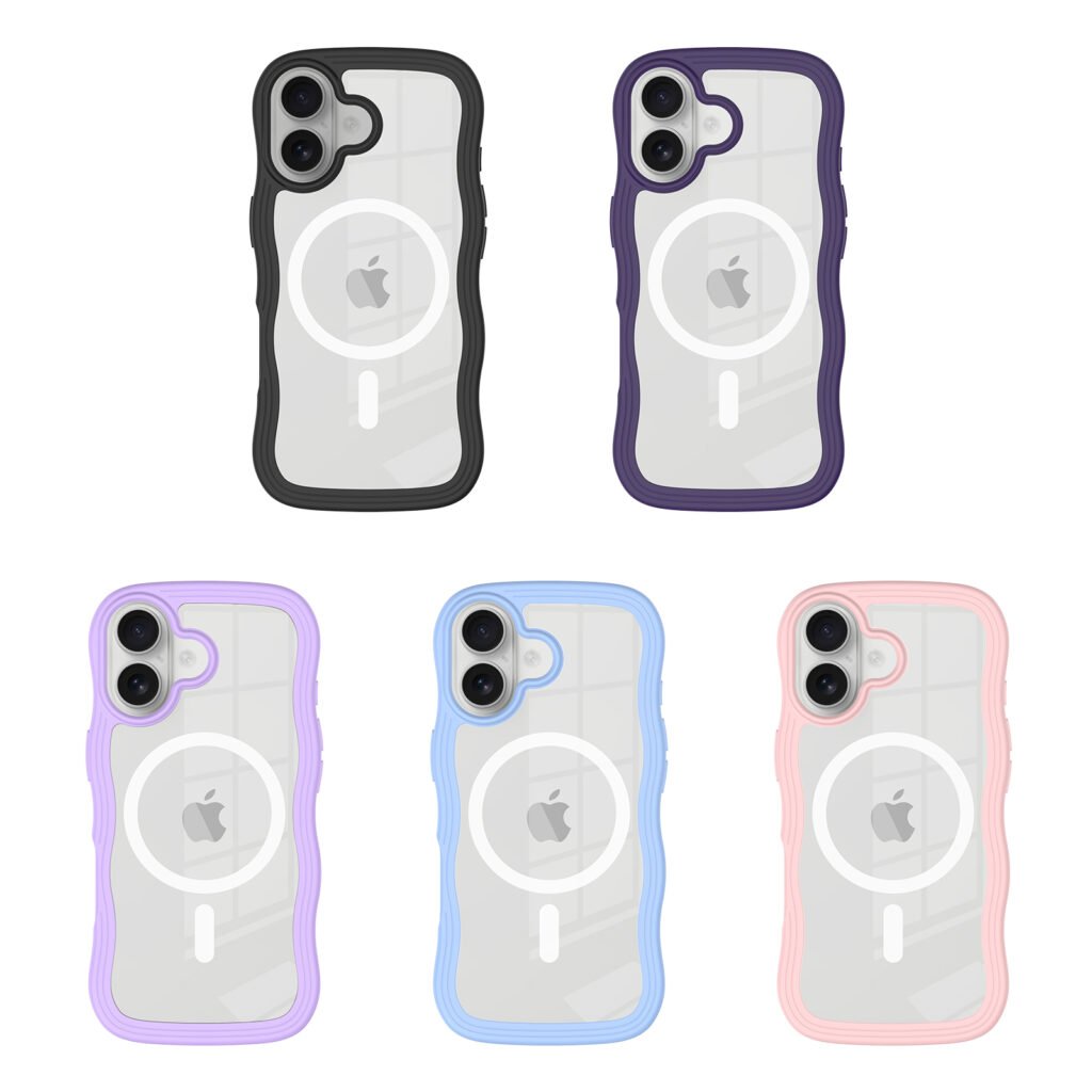 iPhone 17 Wave Pattern Transparent One-Sided (Magnetic Attachment)