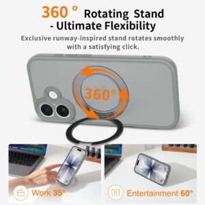 iPhone 17 Fine Hole Silver Shield Touchable Rotating Stand - Image 16