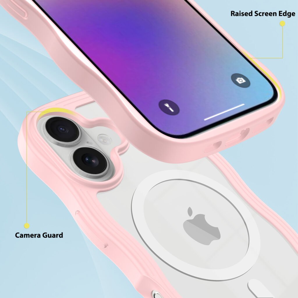 iPhone 17 Wave Pattern Transparent One-Sided (Magnetic Attachment)