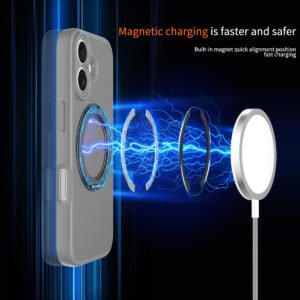 iPhone 17 Fine Hole Silver Shield Touchable Rotating Stand - Image 17