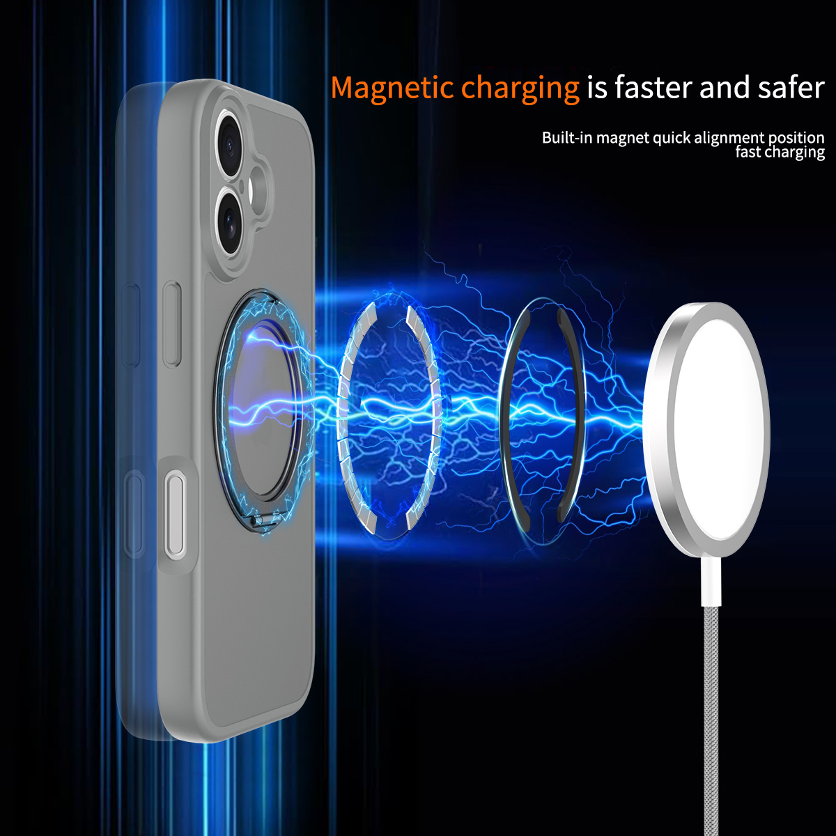 iPhone 17 Fine Hole Silver Shield Touchable Rotating Stand - Image 17