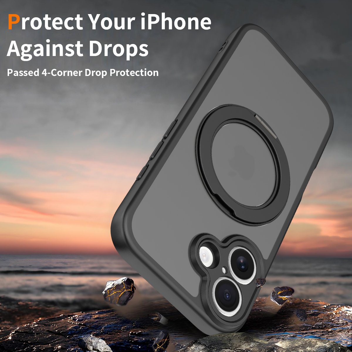 iPhone 17 Fine Hole Silver Shield Touchable Rotating Stand - Image 31