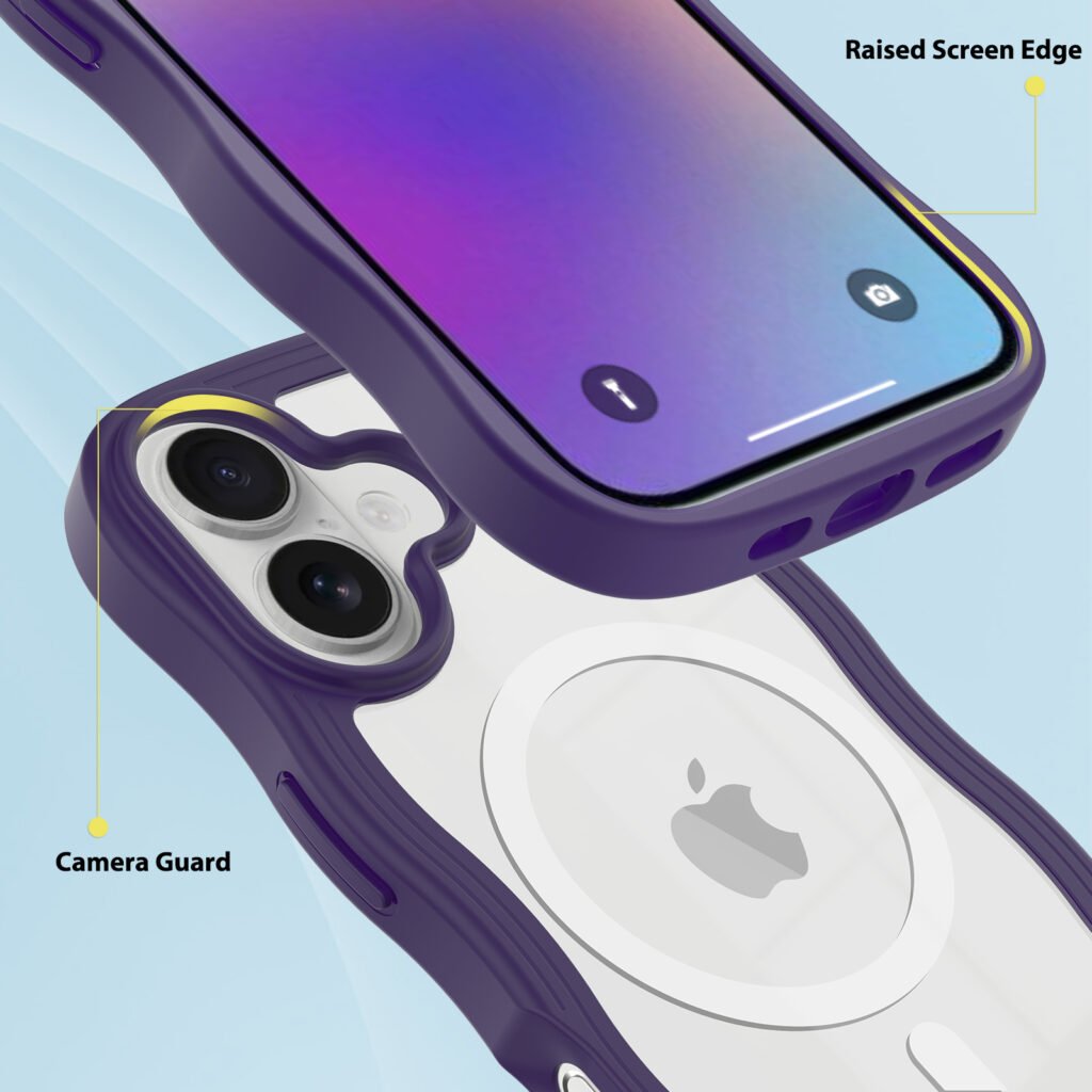 iPhone 17 Wave Pattern Transparent One-Sided (Magnetic Attachment)