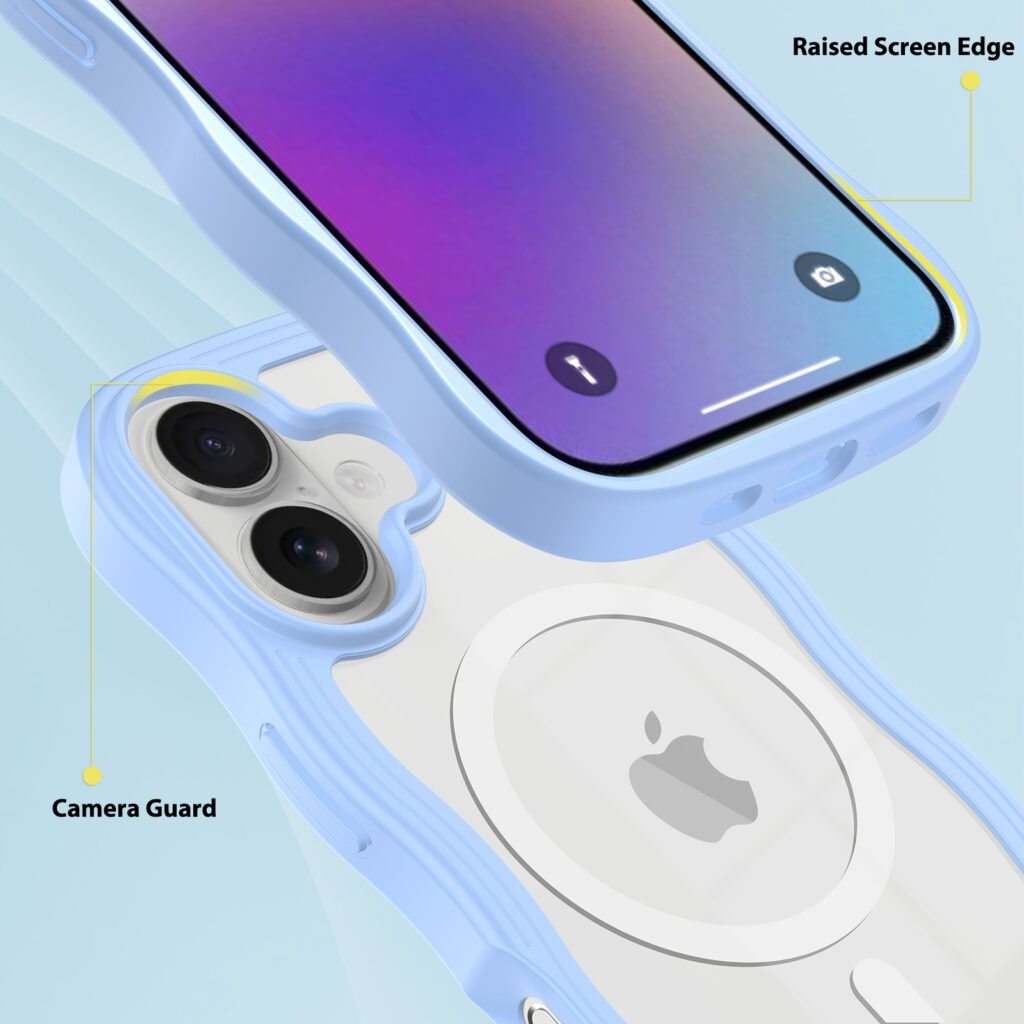 iPhone 17 Wave Pattern Transparent One-Sided (Magnetic Attachment)