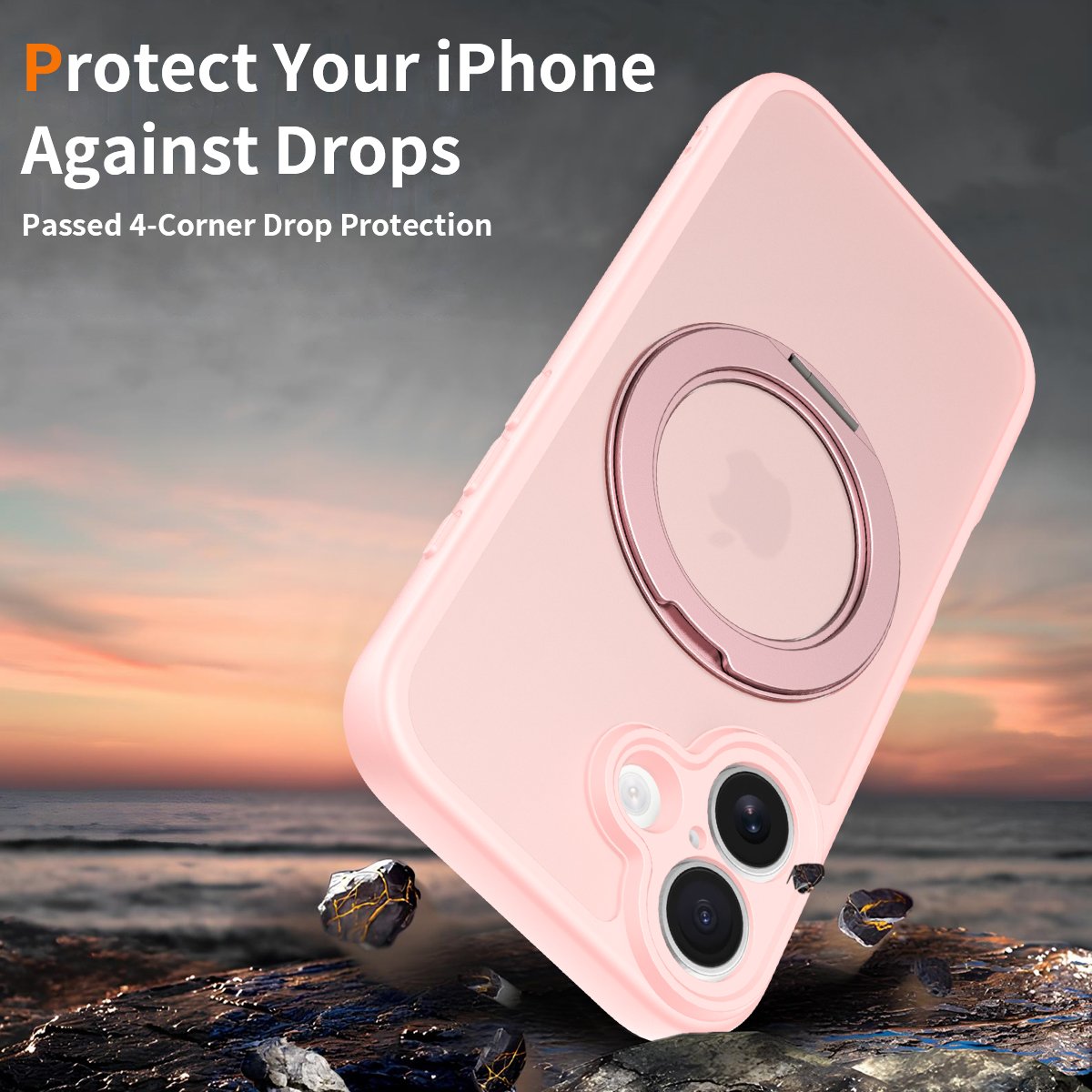 iPhone 17 Fine Hole Silver Shield Touchable Rotating Stand - Image 27