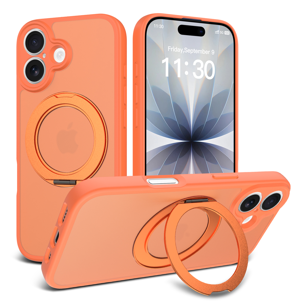 iPhone 17 Fine Hole Silver Shield Touchable Rotating Stand - Image 22