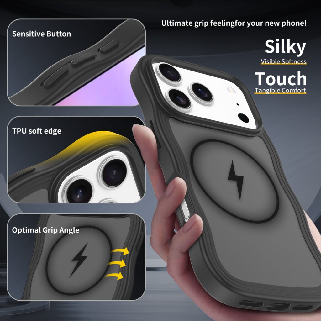 iPhone 17 Pro (18 Pro compatible) - Wave Pattern Skin-Sensing Dual Integration (Magnetic Attachment)