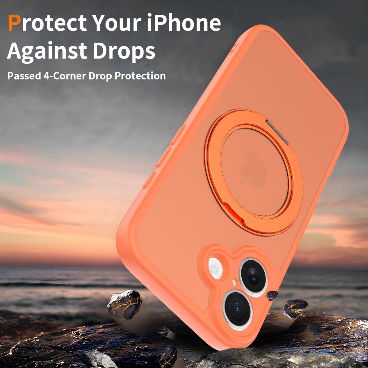 iPhone 17 Fine Hole Silver Shield Touchable Rotating Stand - Image 28