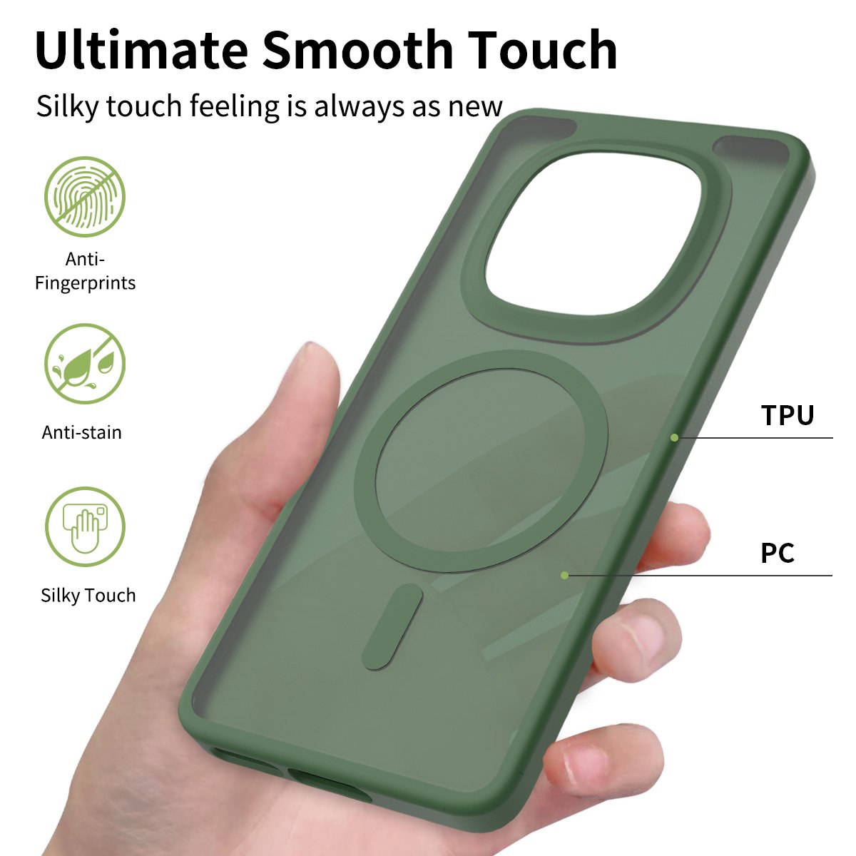 Redmi Note 15 4G (5G compatible) - Silver Shield Touchable Two-in-One (Magnetic Attachment) - Image 8