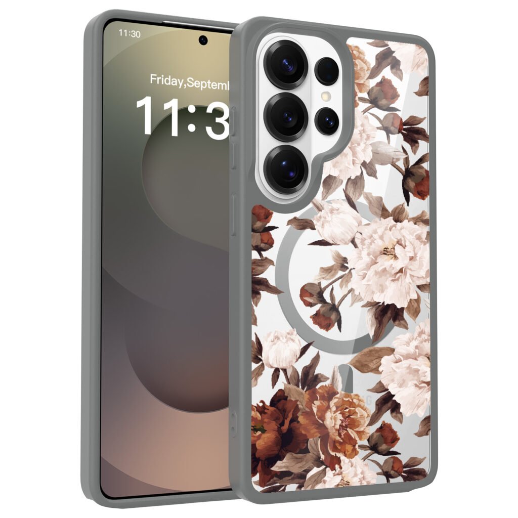 Samsung S26 Ultra Silver Shield Transparent 2-in-1 (Magnetic) Decorative Design