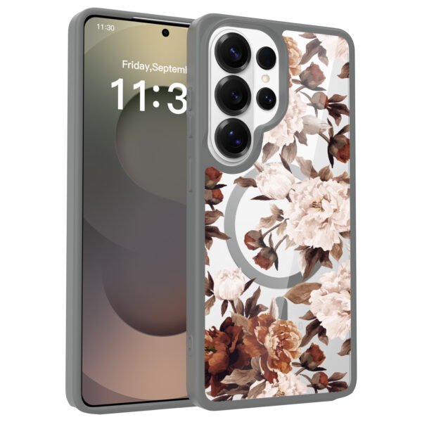 Samsung S26 Ultra Silver Shield Transparent 2-in-1 (Magnetic) Decorative Design