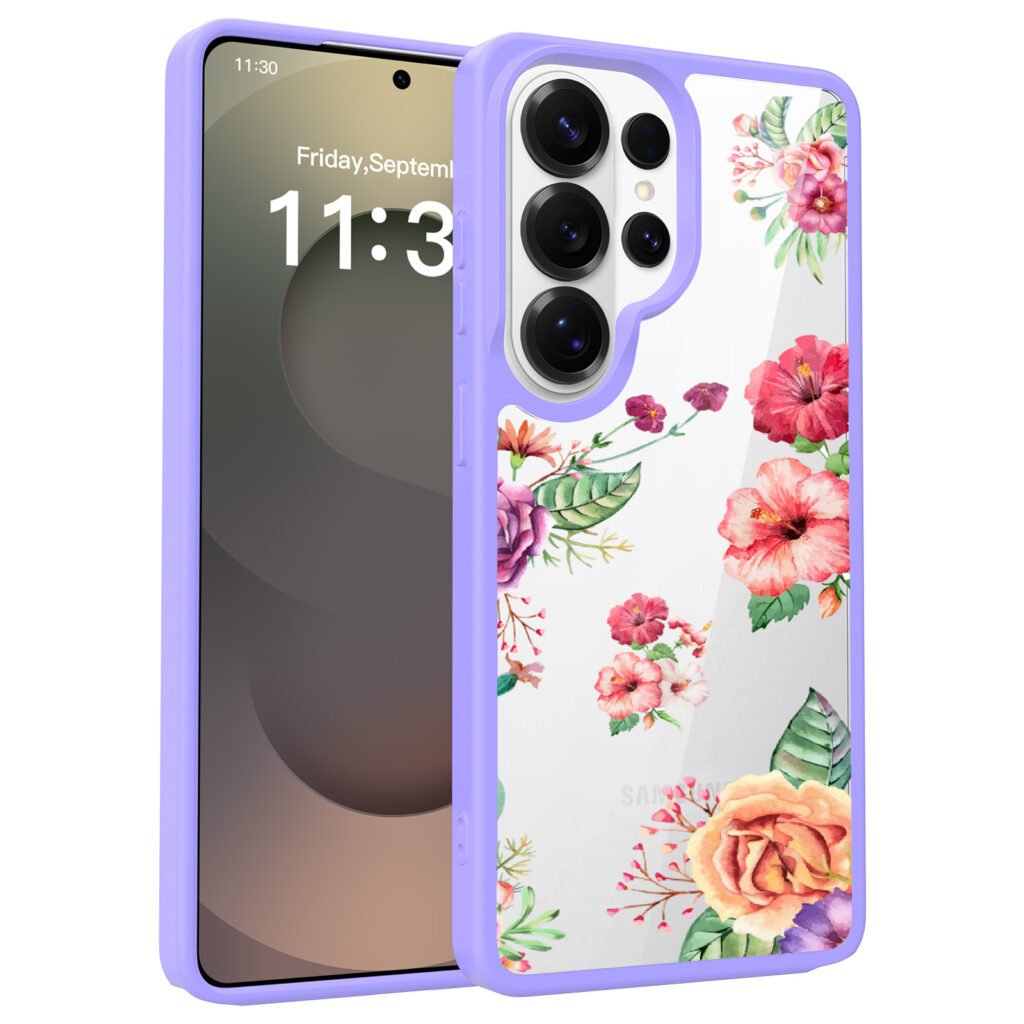 Samsung S26 Ultra Silver Shield Transparent 2-in-1 Case with Printed Design