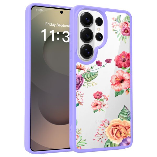 Samsung S26 Ultra Silver Shield Transparent 2-in-1 Case with Printed Design