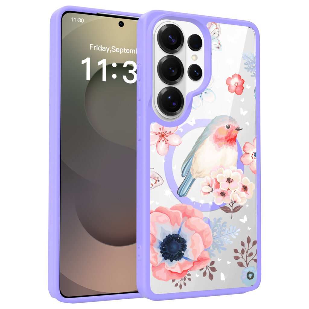 Samsung S26 Ultra Silver Shield Transparent 2-in-1 (Magnetic) Decorative Design