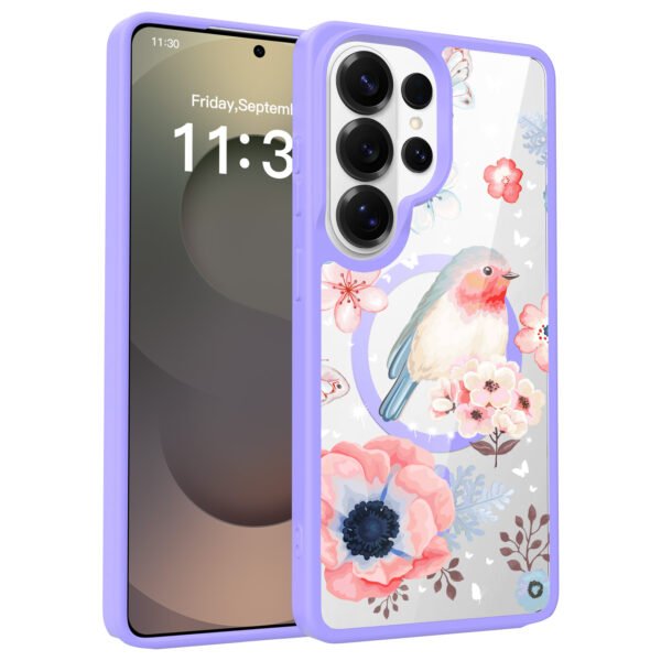 Samsung S26 Ultra Silver Shield Transparent 2-in-1 (Magnetic) Decorative Design