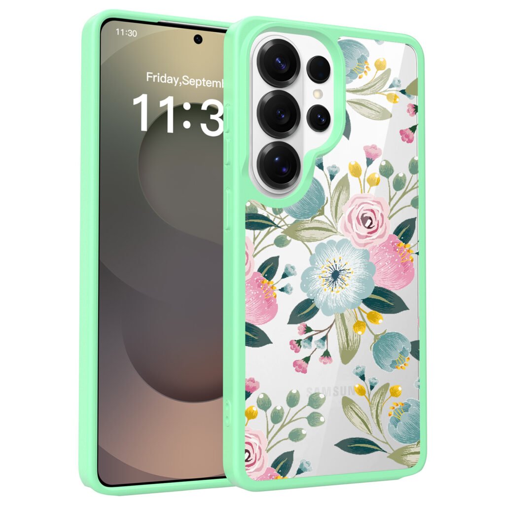 Samsung S26 Ultra Silver Shield Transparent 2-in-1 Case with Printed Design
