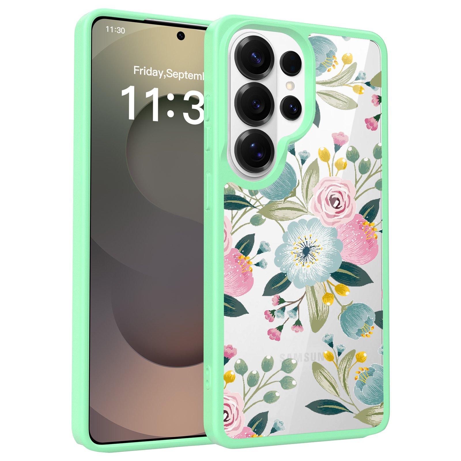 Samsung S26 Ultra Silver Shield Transparent 2-in-1 Case with Printed Design