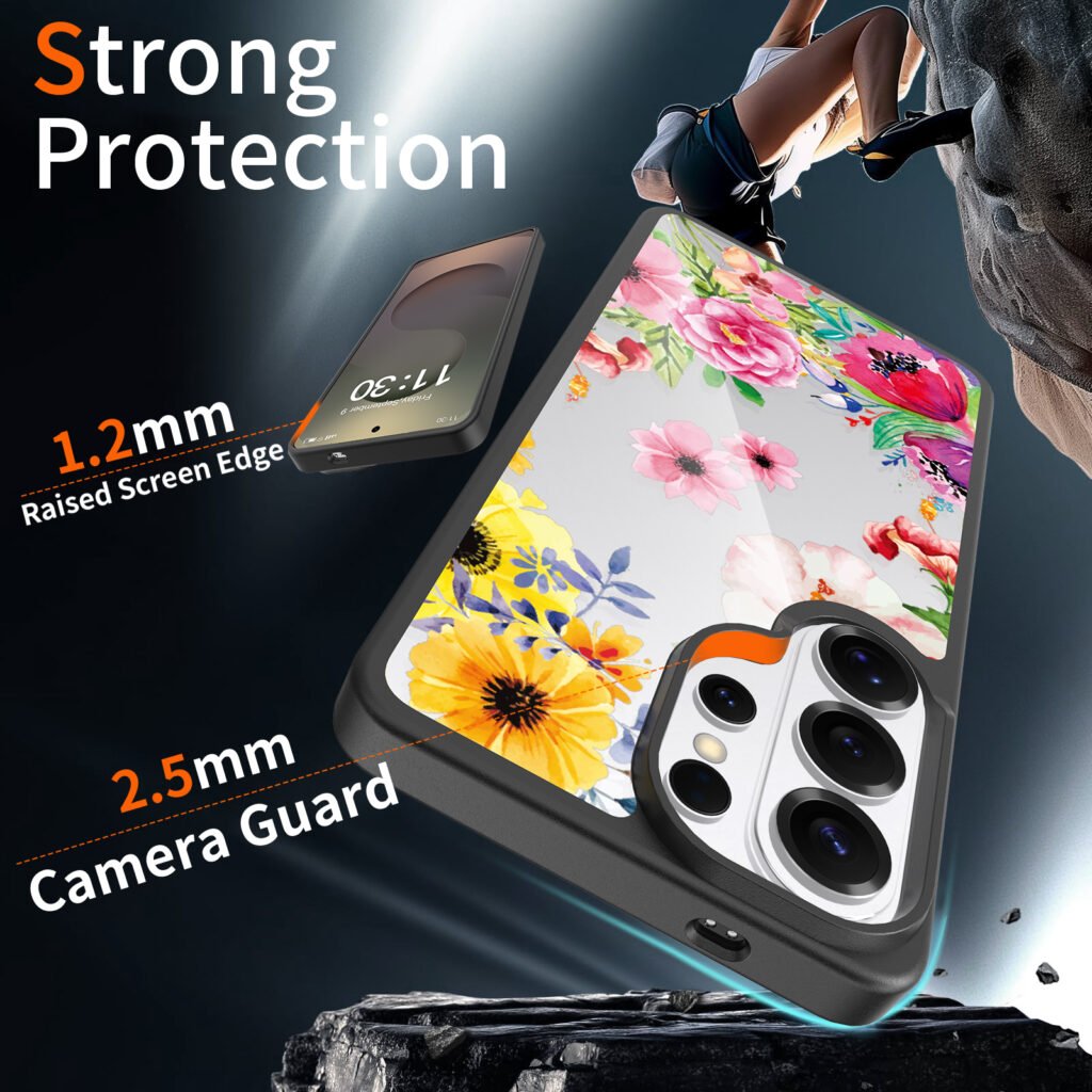 Samsung S26 Ultra Silver Shield Transparent 2-in-1 Case with Printed Design