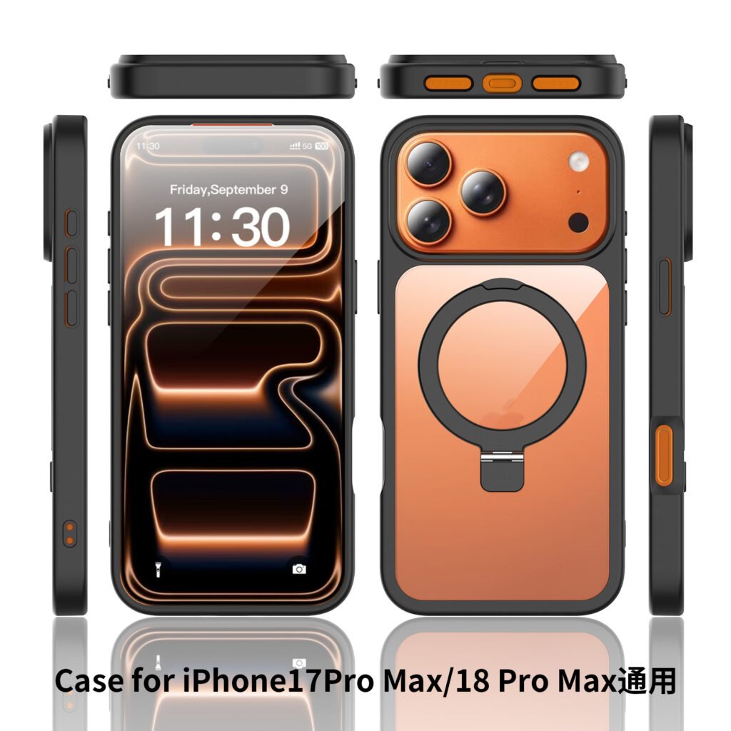 iPhone 17 Pro Max (18 Pro Max universal) Silver Shield Transparent Racket Stand