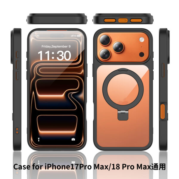 iPhone 18 Pro Max (17 Pro Max universal) Silver Shield Transparent Racket Stand