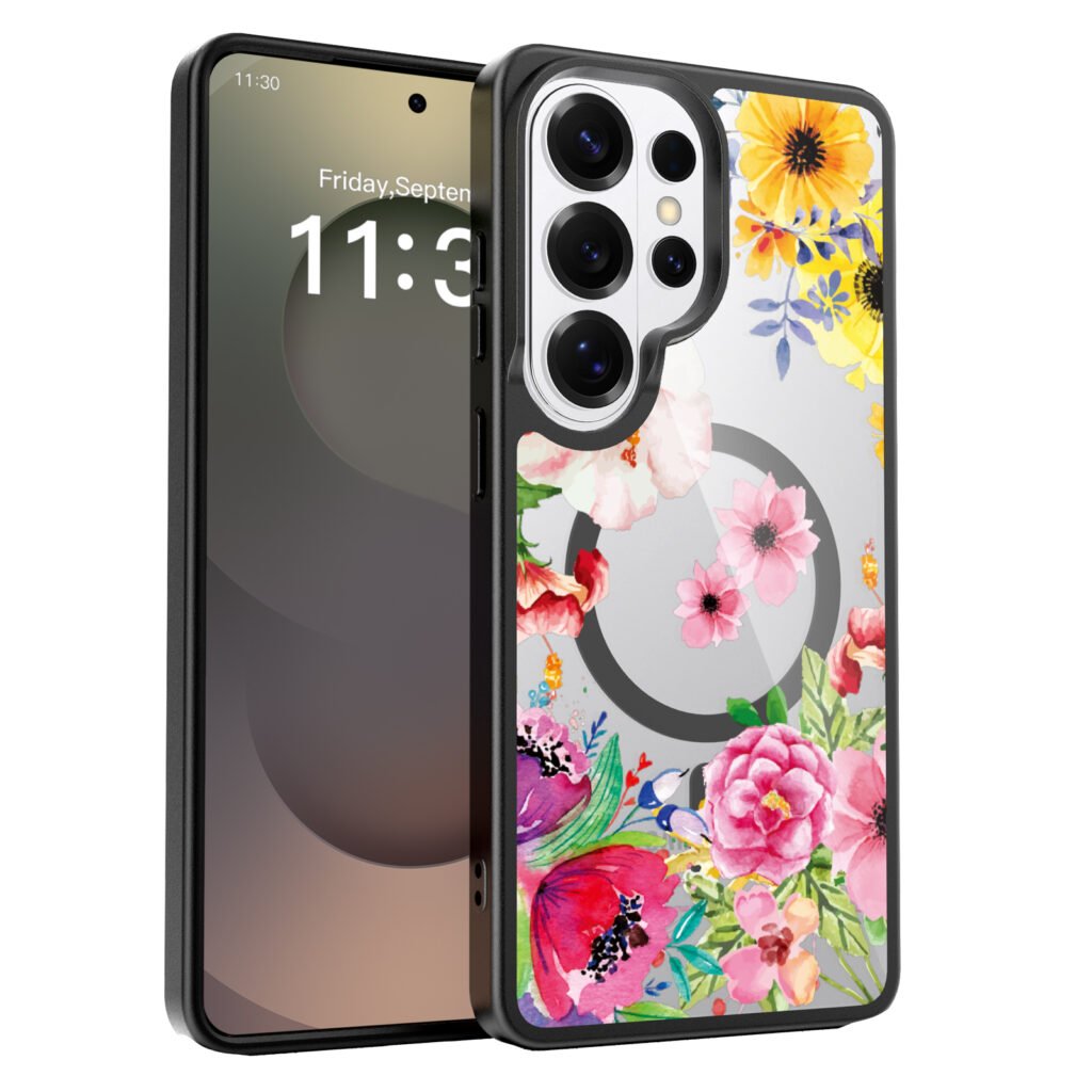 Samsung S26 Ultra Silver Shield Transparent 2-in-1 (Magnetic) Decorative Design