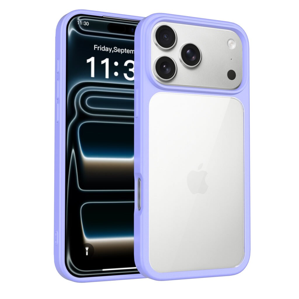 iPhone 18 Pro Max (common for 17 Pro Max) Silver Shield Transparent Two-in-One