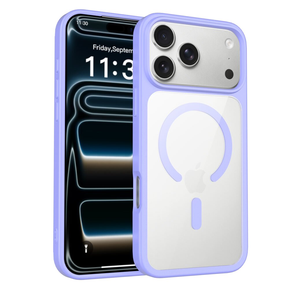 iPhone 18 Pro Max (common for 17 Pro Max) Silver Shield Transparent Two-in-One