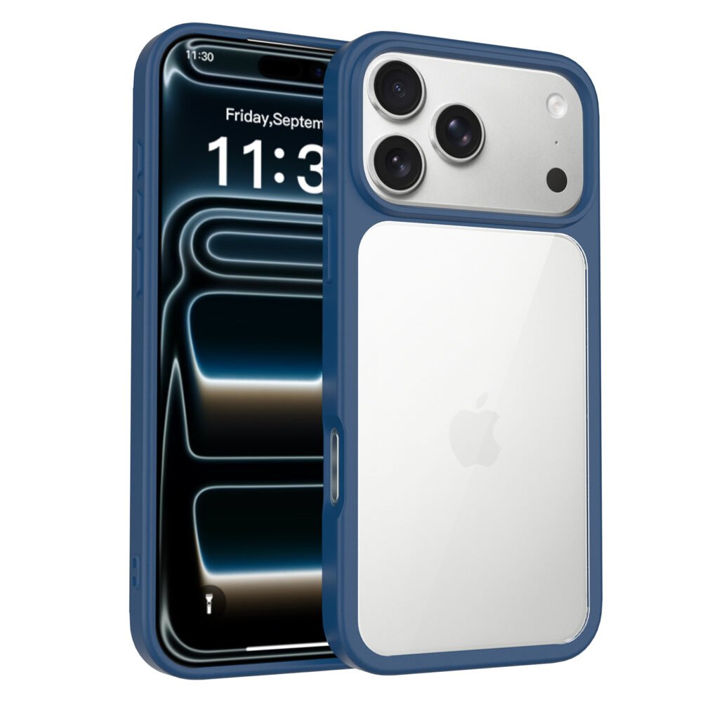 iPhone 18 Pro Max (common for 17 Pro Max) Silver Shield Transparent Two-in-One