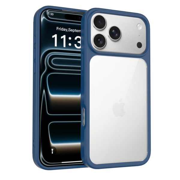 iPhone 18 Pro Max (common for 17 Pro Max) Silver Shield Transparent Two-in-One