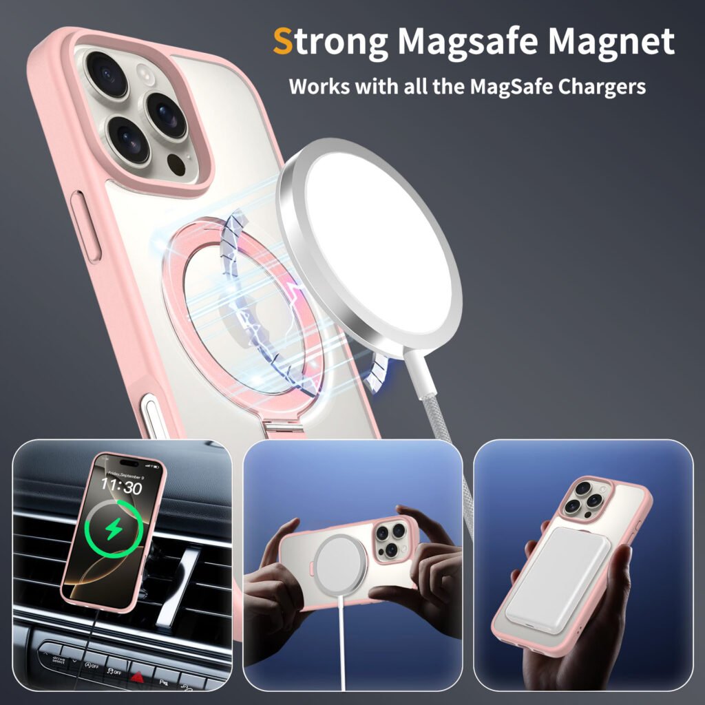 iPhone 16 Promax - Silver Shield Transparent Ball Support