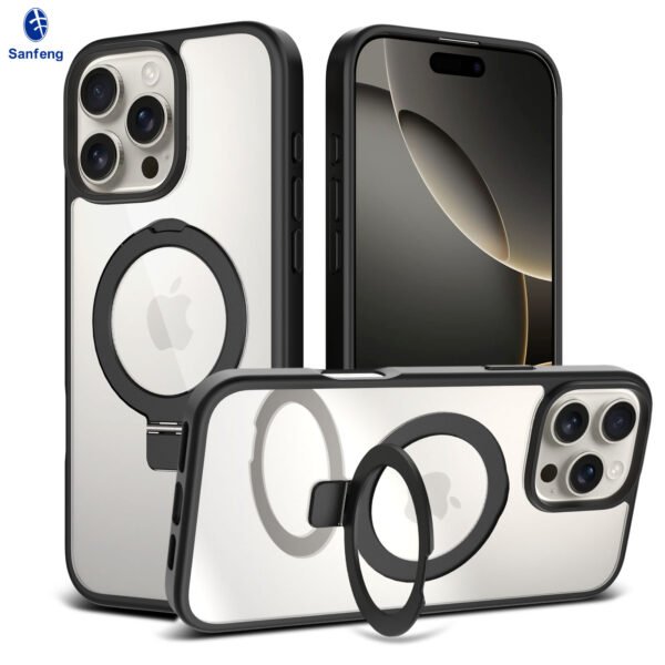 iPhone 16 Promax - Silver Shield Transparent Ball Support