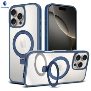 iPhone 16 Promax - Silver Shield Transparent Rotating Stand - Image 10