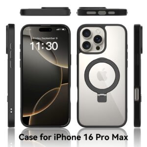 iPhone 16 Promax - Silver Shield Transparent Ball Support - Image 2