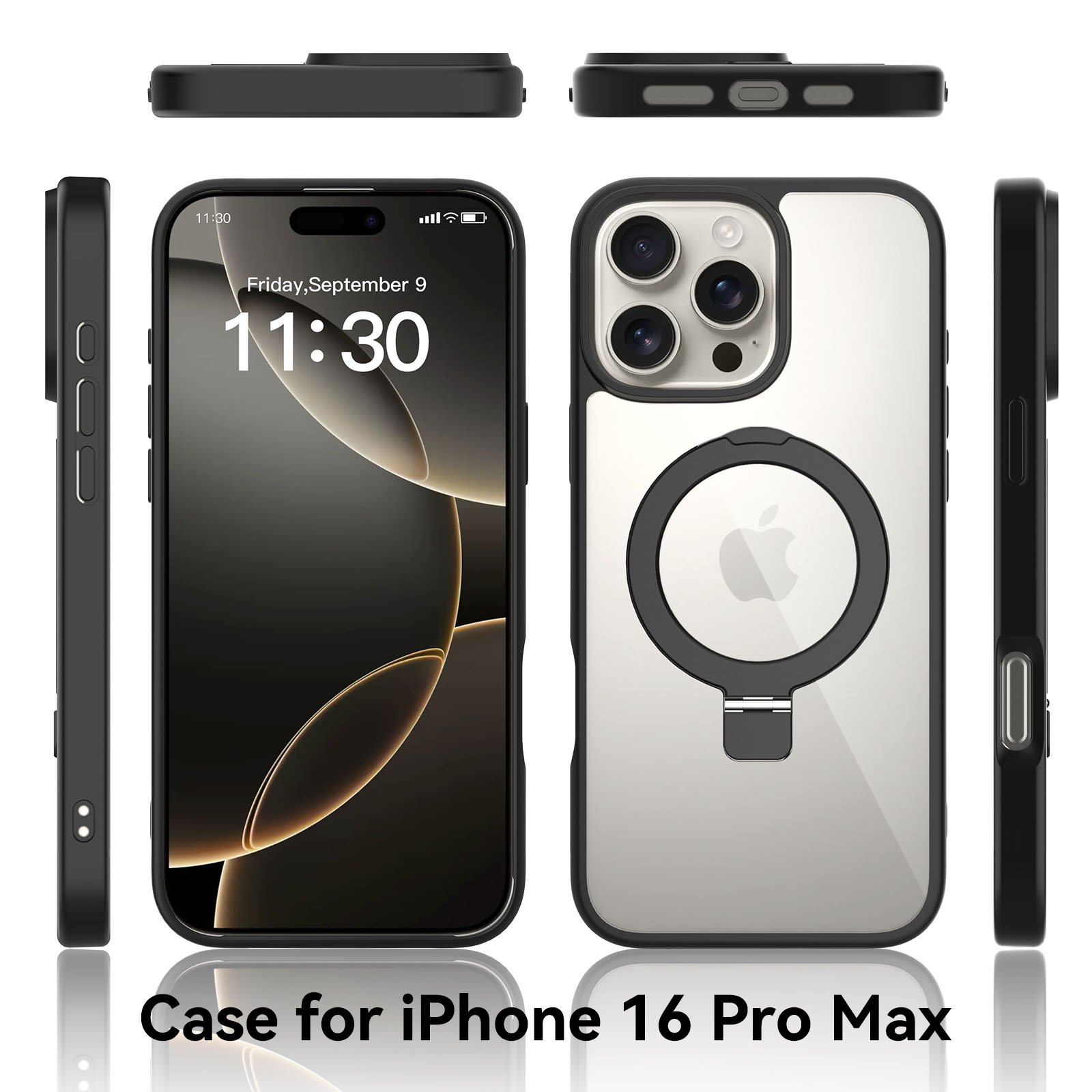 iPhone 16 Promax - Silver Shield Transparent Ball Support - Image 2