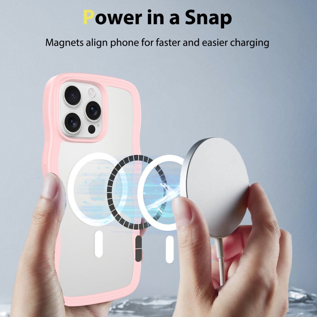 iPhone 16 Pro Max - Solid Color Wave Pattern Transparent Dual Integration