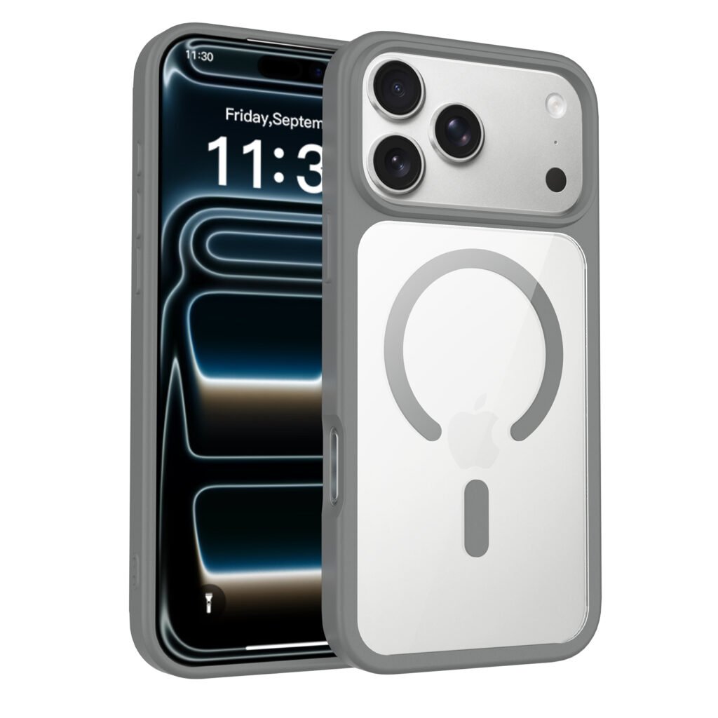 iPhone 18 Pro Max (common for 17 Pro Max) Silver Shield Transparent Two-in-One