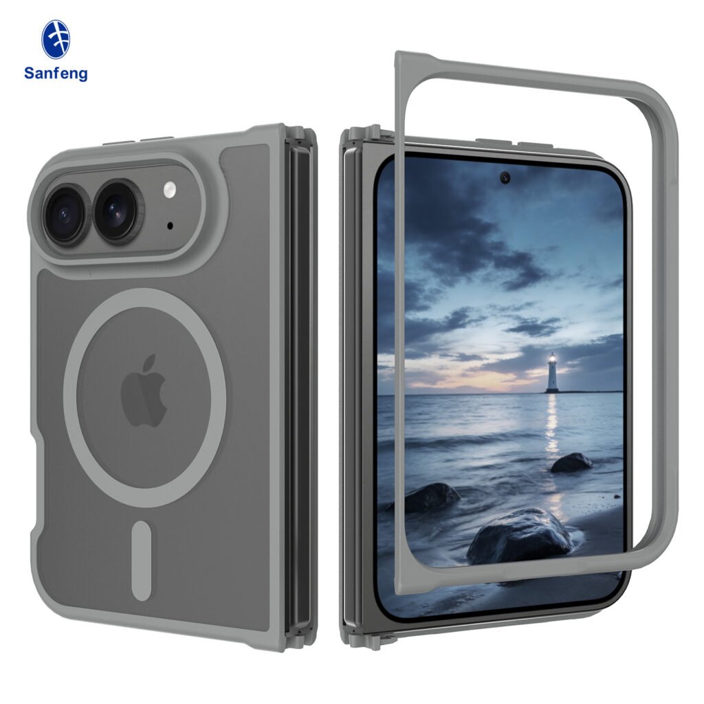 iPhone 18 Fold - Left and Right Folding - Silver Armor Touchscreen One-Step Design