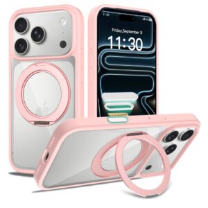 iPhone 17 Pro (18 Pro compatible) - Silver Shield Transparent Rotating Stand (with camera button) - Image 9