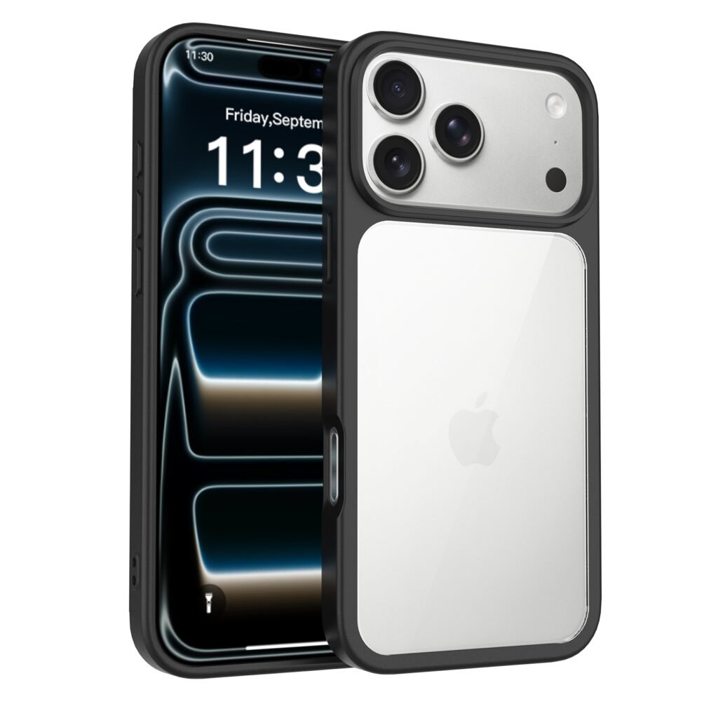 iPhone 18 Pro Max (common for 17 Pro Max) Silver Shield Transparent Two-in-One